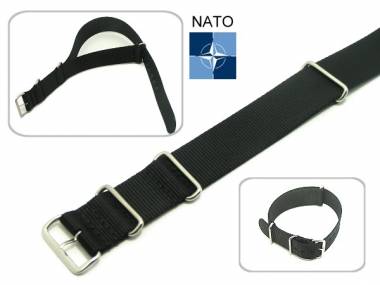 Uhrenarmband 24mm schwarz  NATO-Durchzugsband - Bild vergr��ern 