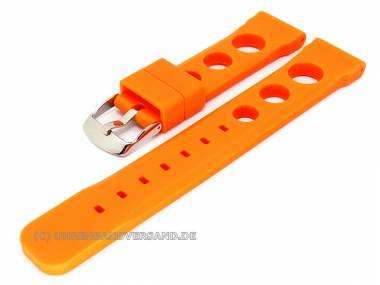 Uhrenarmband 24mm orange Silikon Racing-Look glatte Oberfl�che robust (Schlie�enansto� 22 mm) - Bild vergr��ern 