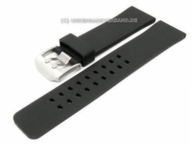 Sportband 24mm schwarz Silikon glatt wasserfest mit Doppel-Dornschlie�e - Bild vergr��ern 