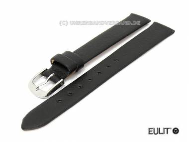 Uhrenarmband -Lorica- 14mm schwarz fein genarbt von EULIT - Bild vergr��ern 