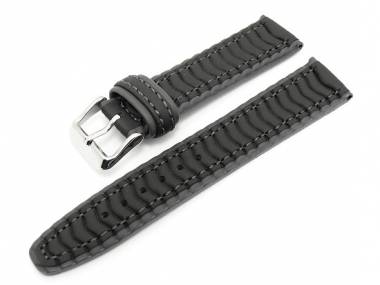 Sportband 20mm schwarz/grau Synthetik wasserfest - Bild vergr��ern 