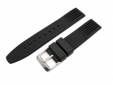Sportband 18mm schwarz Silikon mit Struktur - Bild vergr��ern 
