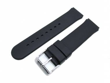 Uhrenarmband 20mm schwarz Silikon glatte Oberfl�che (Schlie�enansto� 20 mm) - Bild vergr��ern 