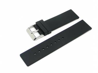 TOP: Sportband 20mm schwarz Silikon glatte Oberfl�che elastisch (Schlie�enansto� 20 mm) - Bild vergr��ern 