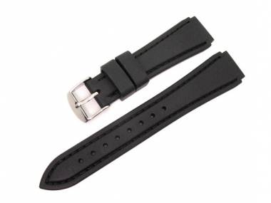 Sportband 20mm schwarz Silikon glatt abgen�ht - Bild vergr��ern 