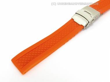 Sportband 18mm orange Faltschlie�e Silikon gemustert von Eichm�ller - Bild vergr��ern 