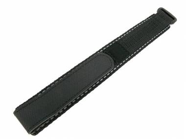 Uhrenarmband Klettverschluss 20mm schwarz reflektierende Naht - Bild vergr��ern 