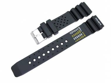 Uhrenarmband 24mm schwarz Kunststoff Taucherband - Bild vergr��ern 