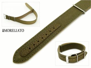 Uhrarmband 24mm oliv -Jump- Durchzugsband Textil / Leder abgen�ht von MORELLATO - Bild vergr��ern 