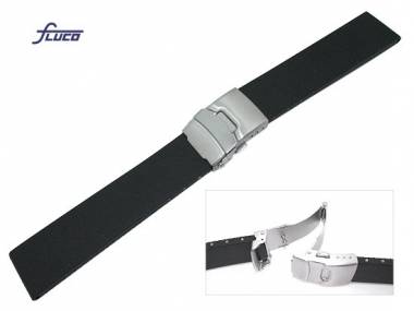 Uhrenarmband 22mm schwarz Kautschuk mit Faltschlie�e - Bild vergr��ern 