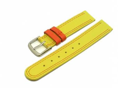 Uhrenarmband f�r Kinder 16mm gelb Doppelnaht (Schlie�enansto� 16 mm) - Bild vergr��ern 