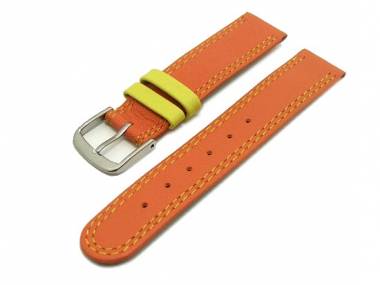 Uhrenarmband f�r Kinder 16mm orange Doppelnaht (Schlie�enansto� 16 mm) - Bild vergr��ern 