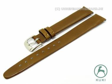 Uhrenarmband 14mm braun Lackleder glatt von KUKI (Schlie�enansto� 12 mm) - Bild vergr��ern 