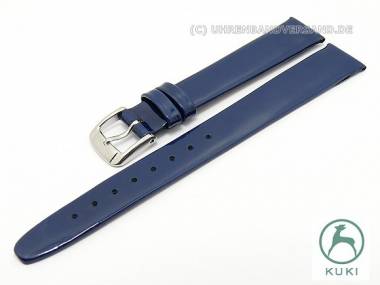Uhrenarmband 12mm dunkelblau Lackleder glatt von KUKI (Schlie�enansto� 10 mm) - Bild vergr��ern 
