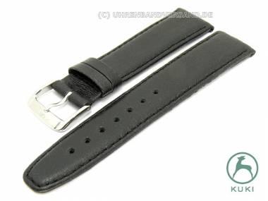 Uhrenarmband 18mm schwarz -Alces- feingenarbt echt Elchleder von KUKI (Schlie�enansto� 16 mm) - Bild vergr��ern 
