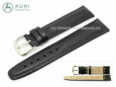 Uhrenarmband 18mm STRONG & FLEX schwarz abgen�ht von KUKI (Schlie�enansto� 18 mm) - Bild vergr��ern 