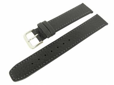 PREISTIPP: Uhrenarmband 16mm schwarz grob genarbt - Bild vergr��ern 