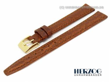 Uhrenarmband 14mm braun Herzog -Kalb matt- grob genarbt - Bild vergr��ern 