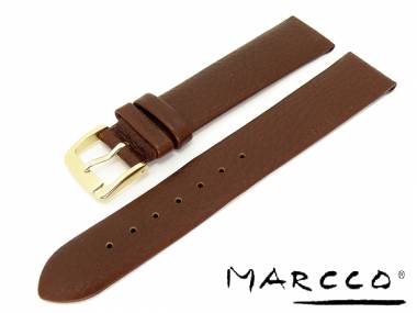 Uhrenarmband 18mm dunkelbraun genarbt ohne Naht von Marcco - Bild vergr��ern 