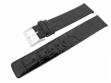 PREISTIPP: Uhrenarmband 18mm schwarz Alligator-Pr�gung gl�nzend - Bild vergr��ern 