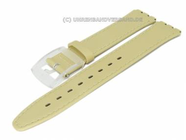 Uhrenarmband f�r Swatch 17mm beige-metallic Synthetik/Leder glatt - Bild vergr��ern 