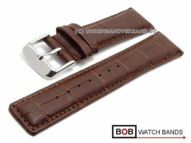 Uhrenband 21mm dunkelbraun Alligator-Pr�gung abgen�ht von BOB - Bild vergr��ern 