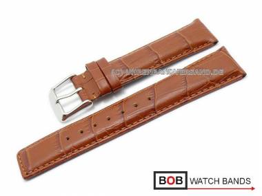 Uhrenband 21mm braun Alligator-Pr�gung abgen�ht von BOB - Bild vergr��ern 