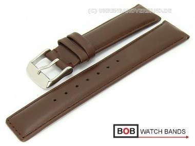 Uhrenband 21mm dunkelbraun glatte Oberfl�che abgen�ht von BOB - Bild vergr��ern 