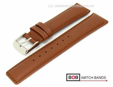 Uhrenband 21mm rotbraun glatte Oberfl�che abgen�ht von BOB - Bild vergr��ern 