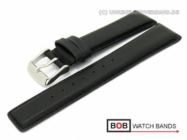 Uhrenband 20mm schwarz glatte Oberfl�che abgen�ht von BOB - Bild vergr��ern 