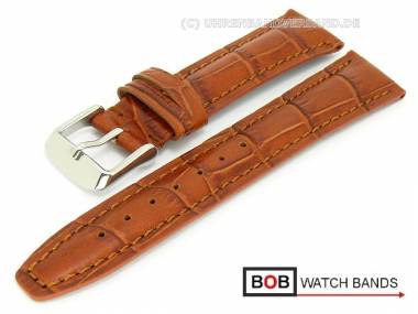 Uhrenband 19mm rotbraun Alligator-Pr�gung abgen�ht von BOB - Bild vergr��ern 
