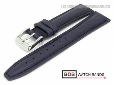 Uhrenband 18mm dunkelblau glatte Oberfl�che abgen�ht von BOB - Bild vergr��ern 