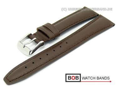 Uhrenband 19mm dunkelbraun glatte Oberfl�che abgen�ht von BOB - Bild vergr��ern 