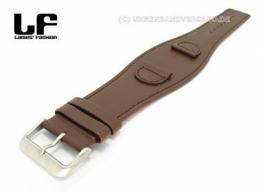 Ersatzarmband Ladies� Fashion 18mm dunkelbraun Leder abgen�ht f�r LF6079 - Bild vergr��ern 