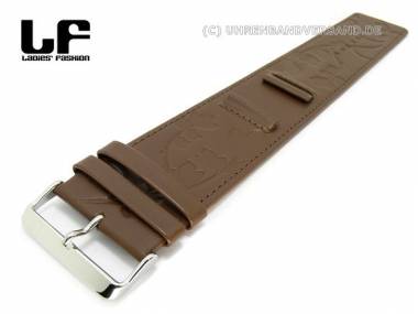 Ersatzarmband Ladies� Fashion 22mm dunkelbraun Leder modisches Muster f�r LF6082 - Bild vergr��ern 