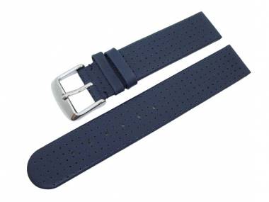Uhrenarmband 22mm dunkelblau Kalbsleder fein perforiert (Schlie�enansto� 20 mm) - Bild vergr��ern 