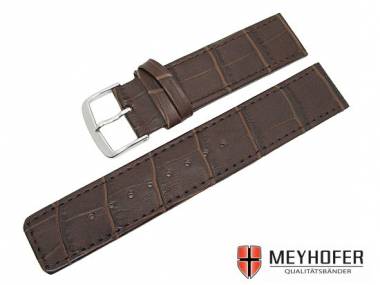 Uhrenarmband -Dessau- 20mm dunkelbraun Alligator-Pr�gung von MEYHOFER - Bild vergr��ern 