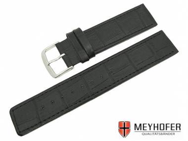 Uhrenarmband -Dessau- 18mm schwarz Alligator-Pr�gung von MEYHOFER - Bild vergr��ern 
