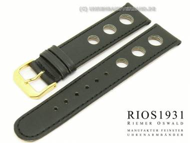 Uhrenarmband 20mm schwarz RIOS -Ecco Racing- (Schlie�enansto� 18 mm) - Bild vergr��ern 