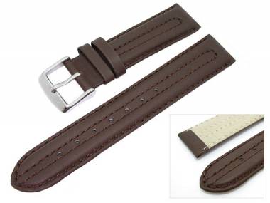 TOP: Uhrenarmband 18mm dunkelbraun Doppelwulst abgen�ht (Schlie�enansto� 18 mm) - Bild vergr��ern 