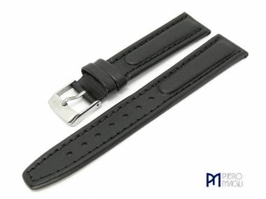Uhrenband -Becerro- 20mm schwarz glatte Oberfl�che Wulst von Piero Magli (Schlie�enansto� 18 mm) - Bild vergr��ern 