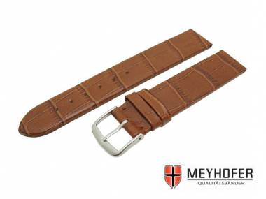 Uhrenarmband -Barcelona- 20mm mittelbraun Alligator-Pr�gung von MEYHOFER - Bild vergr��ern 