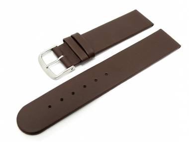 Uhrenarmband 16mm dunkelbraun flach glatt (Schlie�enansto� 16 mm) - Bild vergr��ern 
