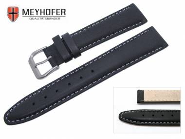 Uhrenarmband -Stockholm- 20mm schwarz glatt Titanschlie�e von MEYHOFER - Bild vergr��ern 