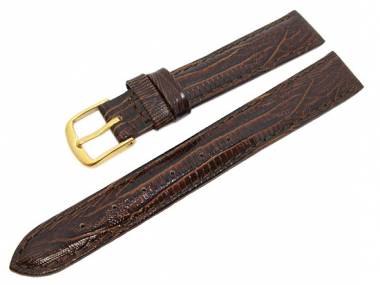 Uhrenarmband 14mm dunkelbraun Teju-Pr�gung (Schlie�enansto� 12 mm) - Bild vergr��ern 