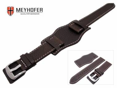 Uhrenarmband -Tempelhof-  22mm dunkelbraun Lederunterlage ohne Unterlage an Schlie�e - Bild vergr��ern 