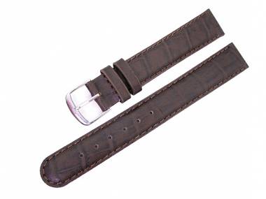 Uhrenarmband XL 16mm dunkelbraun Kroko Pr�gung abgen�ht - Bild vergr��ern 