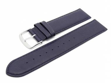TOP: Uhrenarmband -Classic Standard- 22mm dunkelblau glatte Oberfl�che (Schlie�enansto� 20 mm) - Bild vergr��ern 