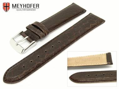 Uhrenarmband -Madrid- XL 17mm dunkelbraun genarbt echt B�ffel von MEYHOFER - Bild vergr��ern 