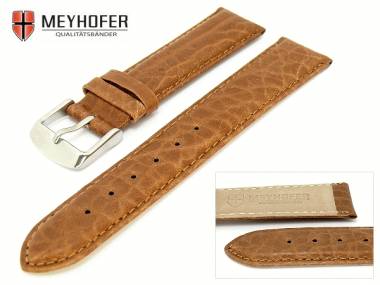 Uhrenarmband -Madrid- XL 17mm hellbraun genarbt echt B�ffel von MEYHOFER - Bild vergr��ern 